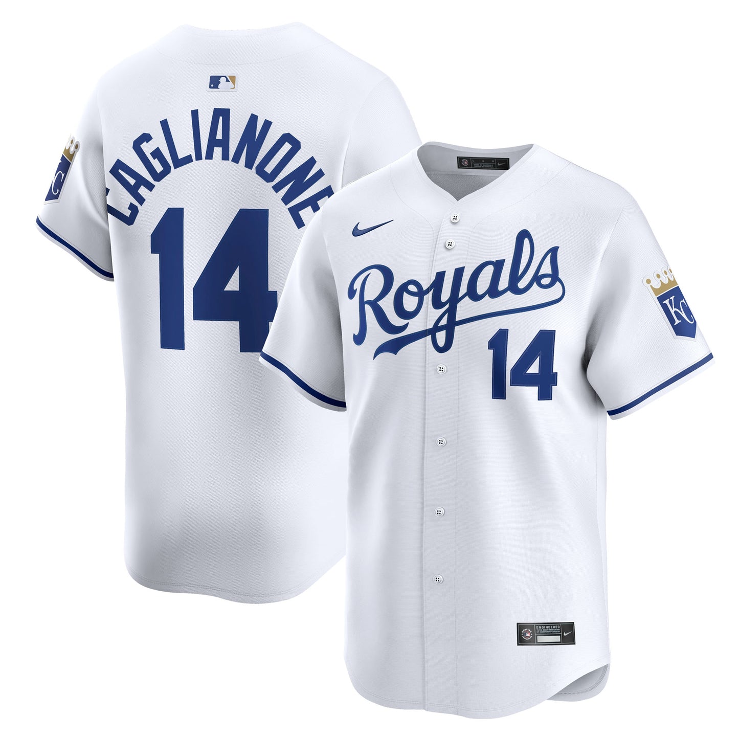 Men's Jac Caglianone Kansas City Royals Home Limited Player Jersey – White